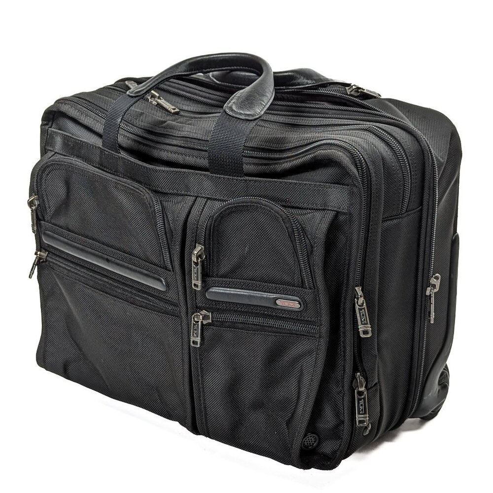 TUMI $900 Ballistic Alpha Deluxe Rolling Expandable Dual Laptop Luggage